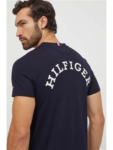 Bavlněné tričko Tommy Hilfiger tmavomodrá barva s potiskem MW0MW33686