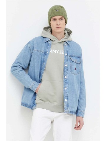 Džínová košile Tommy Jeans pánská relaxed s klasickým límcem DM0DM18328
