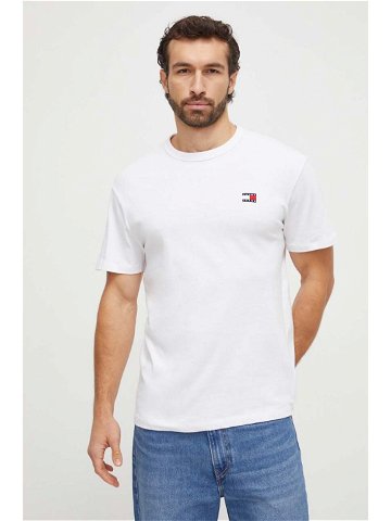 Bavlněné tričko Tommy Jeans bílá barva s aplikací DM0DM17995