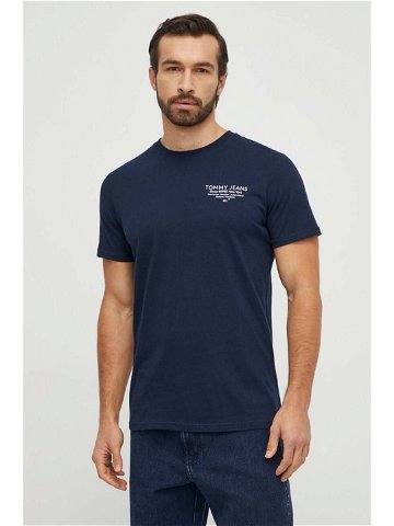 Bavlněné tričko Tommy Jeans tmavomodrá barva s potiskem DM0DM18265