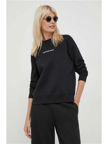 Mikina Calvin Klein Jeans dámská černá barva s aplikací