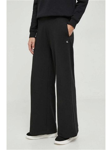 Tepláky Calvin Klein Jeans černá barva jednoduché high waist J20J222597