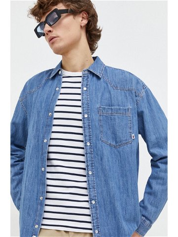 Džínová košile Tommy Jeans pánská relaxed s klasickým límcem DM0DM18330