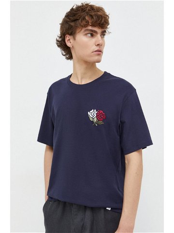 Bavlněné tričko Les Deux tmavomodrá barva s aplikací