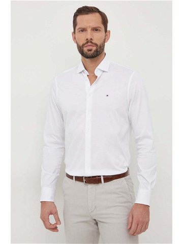 Košile Tommy Hilfiger bílá barva slim s italským límcem MW0MW34247