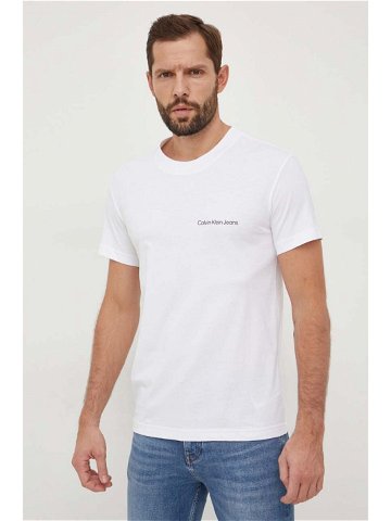 Bavlněné tričko Calvin Klein Jeans bílá barva s potiskem J30J324671