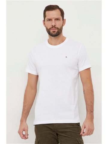 Bavlněné tričko Calvin Klein Jeans bílá barva J30J325268
