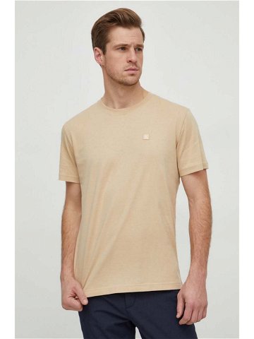 Bavlněné tričko Calvin Klein Jeans béžová barva J30J325268