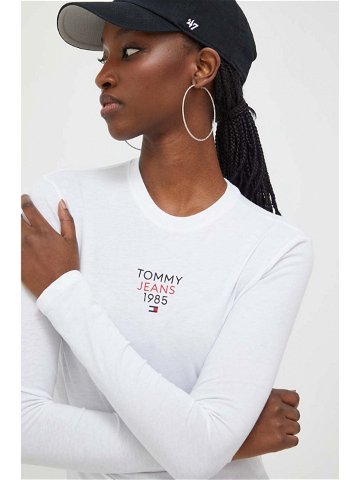 Tričko s dlouhým rukávem Tommy Jeans bílá barva DW0DW17358