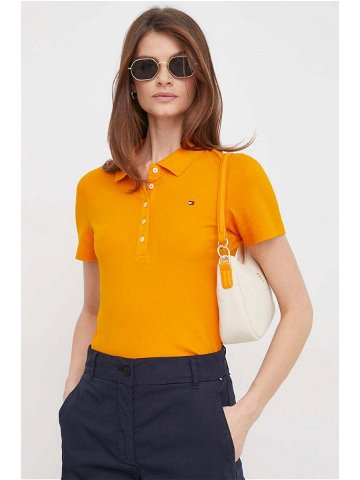 Polo tričko Tommy Hilfiger oranžová barva