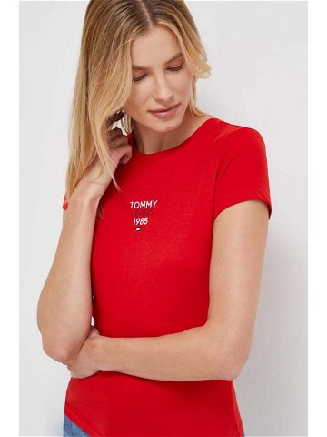 Tričko Tommy Jeans červená barva DW0DW17357