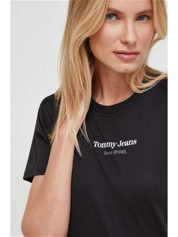 Bavlněné tričko Tommy Jeans černá barva DW0DW17359
