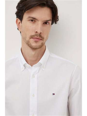 Košile Tommy Hilfiger bílá barva regular s límečkem button-down