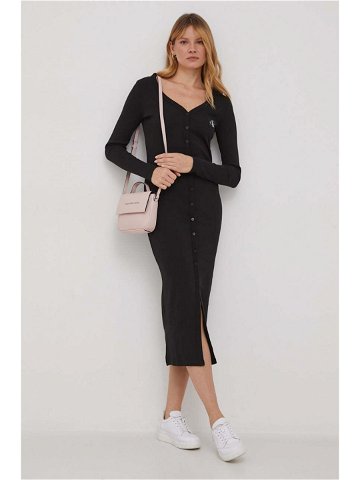 Šaty Calvin Klein Jeans černá barva midi J20J222517
