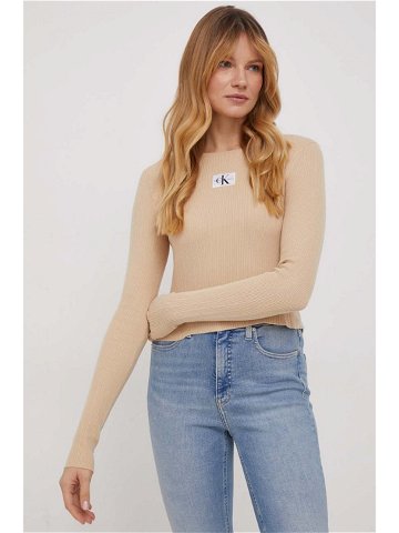 Svetr Calvin Klein Jeans dámský béžová barva lehký