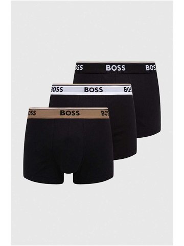Boxerky BOSS 3-pack pánské černá barva 50508985
