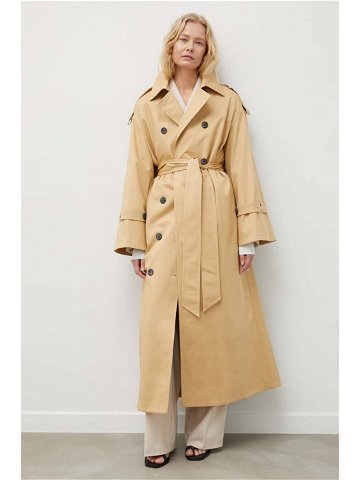 Kabát By Malene Birger dámský béžová barva přechodný dvouřadový