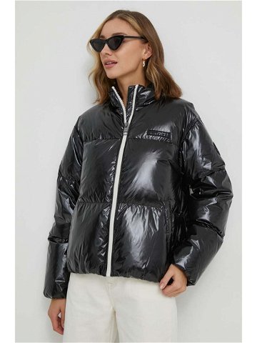 Péřová bunda Tommy Hilfiger dámská černá barva zimní