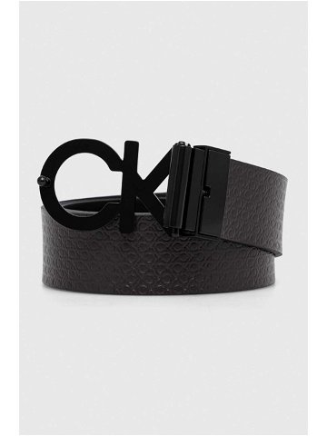 Oboustranný kožený pásek Calvin Klein pánský černá barva