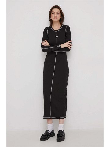 Šaty Tommy Hilfiger černá barva maxi WW0WW40615