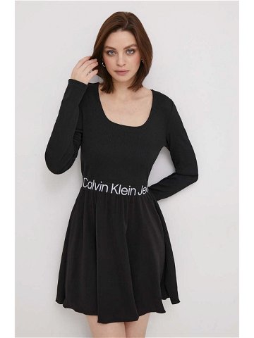 Šaty Calvin Klein Jeans černá barva mini J20J222523