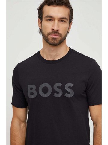 Tričko Boss Green černá barva s potiskem 50506363