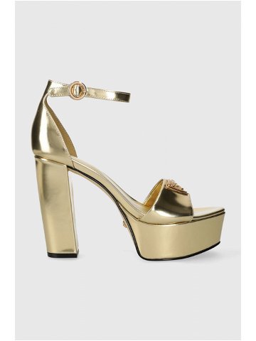 Kožené sandály Guess SETON zlatá barva FLPSET LEM03