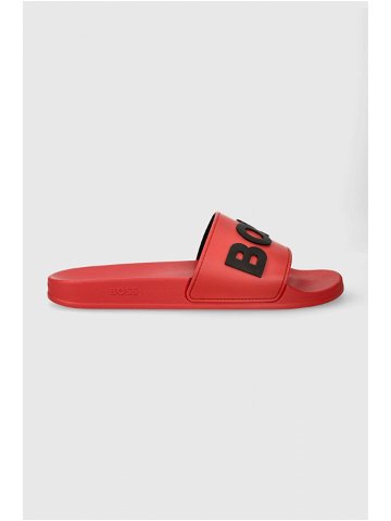 Pantofle BOSS Kirk pánské červená barva 50498241