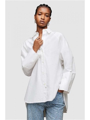 Košile AllSaints Evie bílá barva relaxed s klasickým límcem
