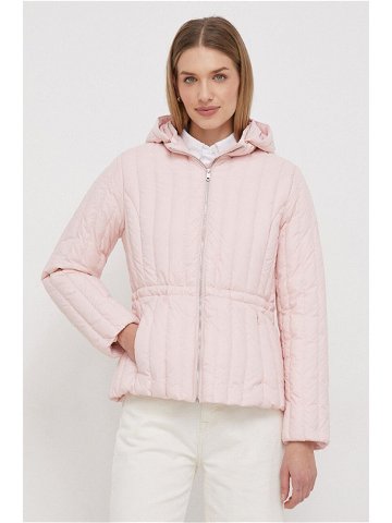 Péřová bunda Tommy Hilfiger dámská růžová barva zimní