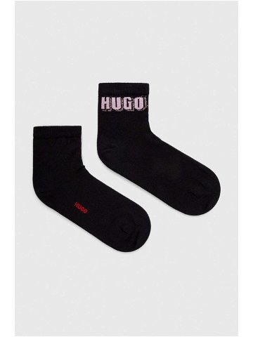 Ponožky HUGO 2-pack dámské černá barva 50510695