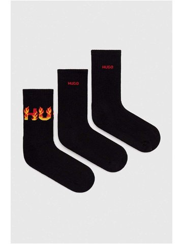 Ponožky HUGO 3-pack dámské černá barva 50516648