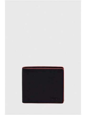 Kožená peněženka HUGO černá barva 50511293