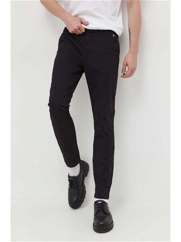 Kalhoty Tommy Jeans pánské černá barva jednoduché DM0DM18339