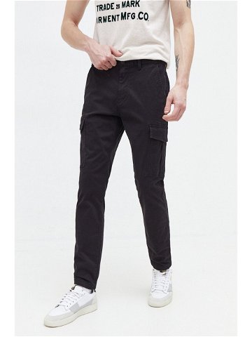 Kalhoty Tommy Jeans pánské černá barva ve střihu cargo DM0DM18341