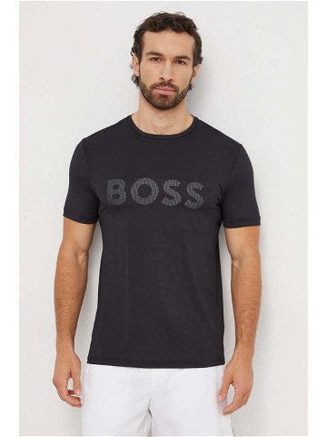 Tričko Boss Green černá barva s potiskem 50506366