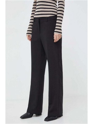 Kalhoty Herskind Jackmann dámské černá barva jednoduché high waist 5008519