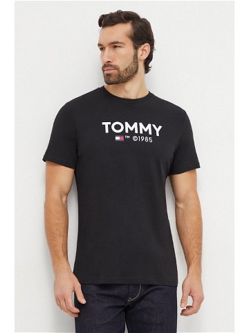 Bavlněné tričko Tommy Jeans černá barva s potiskem DM0DM18264