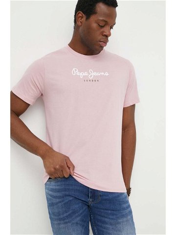 Bavlněné tričko Pepe Jeans Eggo růžová barva s potiskem