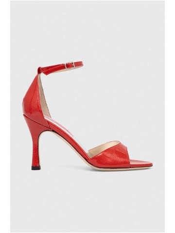 Kožené sandály Custommade Ashley Glittery Lacquer červená barva 000202046