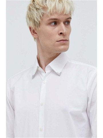 Košile HUGO pánská bílá barva regular s klasickým límcem 50508633