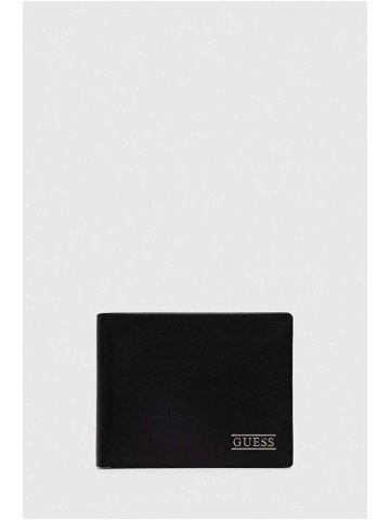 Kožená peněženka Guess NEW BOSTON černá barva SMNEBR LEA20