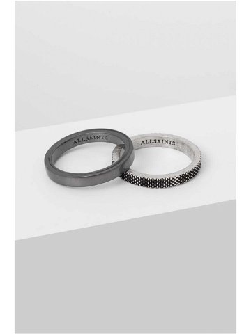 Stříbrný prsten AllSaints 2-pack