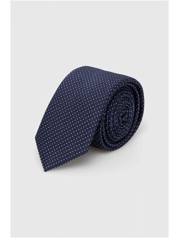 Hedvábná kravata HUGO tmavomodrá barva 50509054