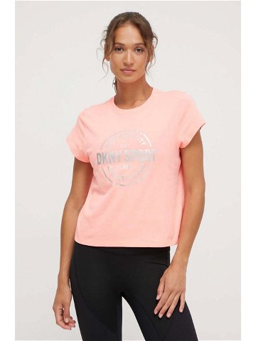 Bavlněné tričko Dkny růžová barva DP3T9563