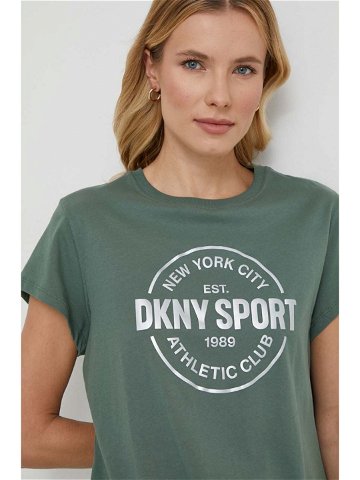 Bavlněné tričko Dkny zelená barva DP3T9563