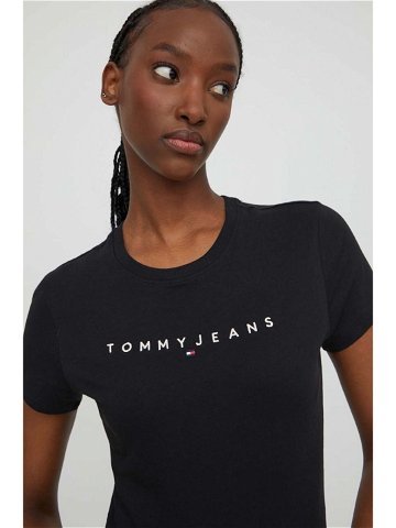 Bavlněné tričko Tommy Jeans černá barva DW0DW17361