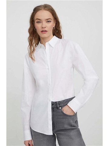 Košile HUGO dámská bílá barva regular s klasickým límcem 50508203
