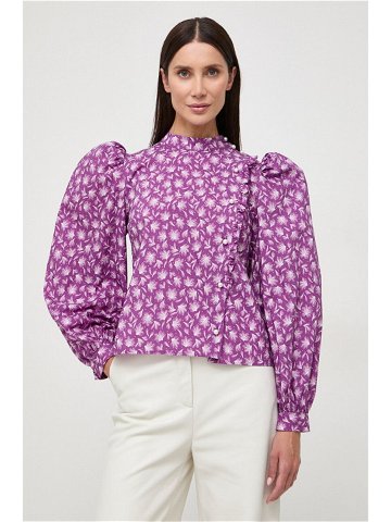 Košile Custommade Deia fialová barva regular 999376294
