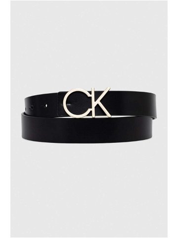 Oboustranný kožený pásek Calvin Klein dámský černá barva